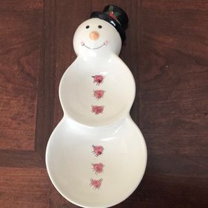 Snowman serving dish